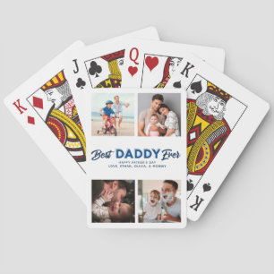 Custom Father's Day Photo Collage Best Daddy Ever Playing Cards
