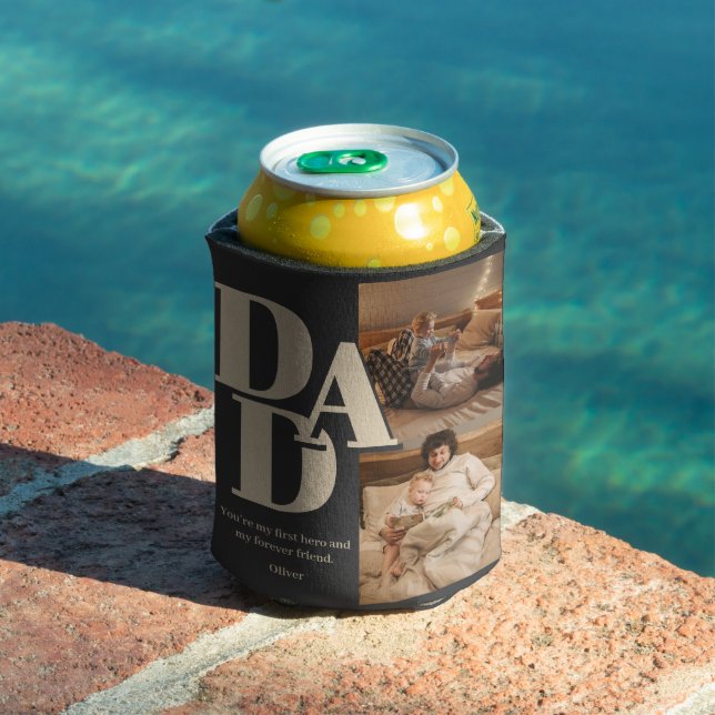 Custom Father's Day Photo Collage | DAD Letters -  Can Cooler (In Situ Pool)