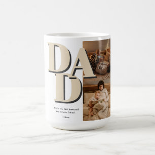 Custom Father's Day Photo Collage DAD Letters - Coffee Mug