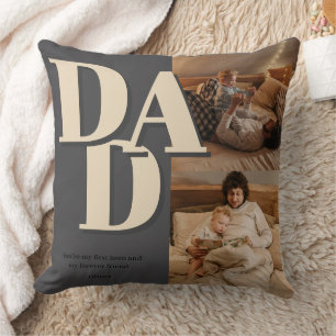 Custom Father's Day Photo Collage DAD Letters - Cushion