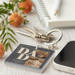 Custom Father's Day Photo Collage   DAD Letters -  Key Ring