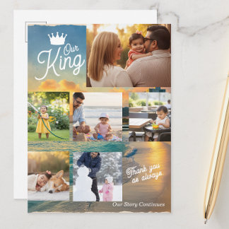Custom Father's Day Photo Collage | Our King Postcard