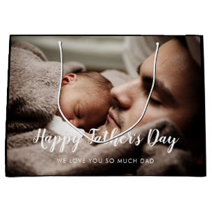 Custom Father's Day Photo Large Gift Bag