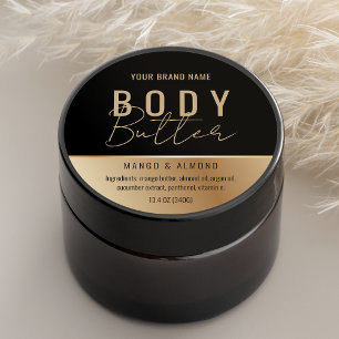 Custom Faux Gold Body Butter Product Label