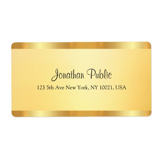 Custom Faux Gold Calligraphed Script Template (Front)