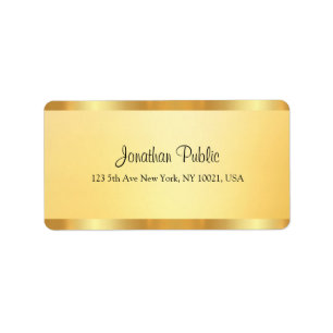 Custom Faux Gold Calligraphy Script Name Template Label