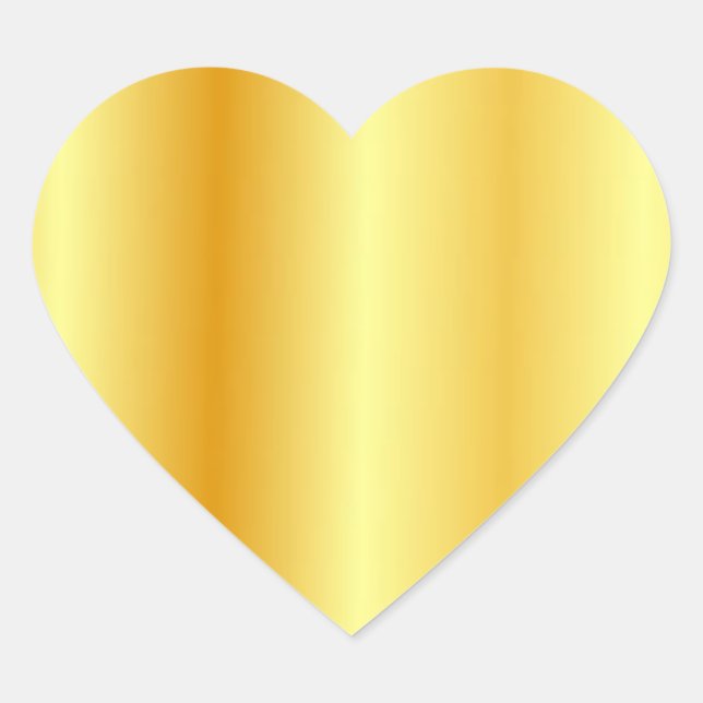 Custom Faux Gold Elegant Modern Blank Template Heart Sticker (Front)
