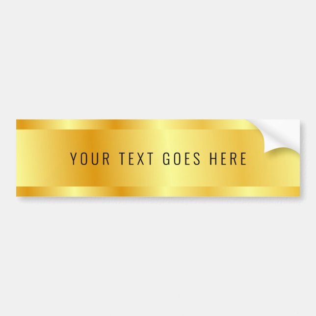 Custom Faux Gold Elegant Modern Glamour Template Bumper Sticker (Front)