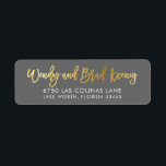CUSTOM faux gold foil names grey grey gold ROSS Return Address Label<br><div class="desc">*** NOTE - THE SHINY GOLD FOIL EFFECT IS A PRINTED PICTURE *** - - - - - - - - - - - - - - - - - - - - - - - - - - - - - - - - - - - - - -...</div>
