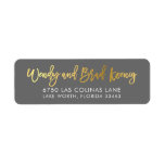 CUSTOM faux gold foil names grey grey gold ROSS Return Address Label<br><div class="desc">*** NOTE - THE SHINY GOLD FOIL EFFECT IS A PRINTED PICTURE *** - - - - - - - - - - - - - - - - - - - - - - - - - - - - - - - - - - - - - -...</div>