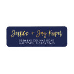 CUSTOM faux gold foil names navy   gold KOOPER Return Address Label<br><div class="desc">*** NOTE - THE SHINY GOLD FOIL EFFECT IS A PRINTED PICTURE *** - - - - - - - - - - - - - - - - - - - - - - CONTACT ME for custom "faux gold foil effect type" Love the design, but would like to...</div>