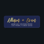 CUSTOM faux gold foil names navy   gold Return Address Label<br><div class="desc">CONTACT ME for custom "faux gold foil effect type" Love the design, but would like to see some changes - another colour scheme, product, add a photo or adapted for a different occasion - no worries simply contact me, kat@simplysweetPAPERIE.com - I am happy to help! - - - - -...</div>