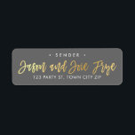 CUSTOM faux gold foil script names grey   gold Return Address Label<br><div class="desc">*** NOTE - THE SHINY GOLD FOIL EFFECT IS A PRINTED PICTURE *** - - - - - - - - - - - - - - - - - - - - - - - - - - - - - - - - - - - - - -...</div>