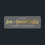 CUSTOM faux gold foil script names grey   gold Return Address Label<br><div class="desc">*** NOTE - THE SHINY GOLD FOIL EFFECT IS A PRINTED PICTURE *** - - - - - - - - - - - - - - - - - - - - - - - - - - - - - - - - - - - - - -...</div>