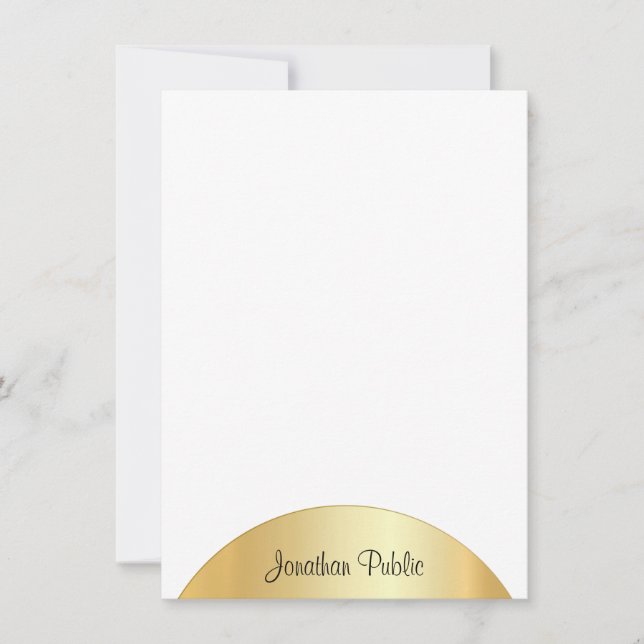Custom Faux Gold Hand Script Monogram Template (Front)