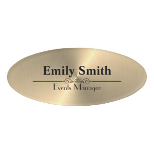 Custom Faux Gold Magnetic Acrylic Name Badge