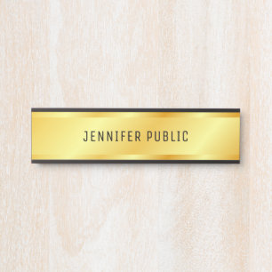 Custom Faux Gold Metallic Look Elegant Template Door Sign