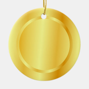 Custom Faux Gold Metallic Look Template Ceramic Ornament