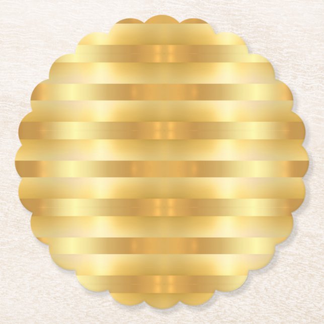 Custom Faux Gold Modern Elegant Blank Template Paper Coaster (Front)
