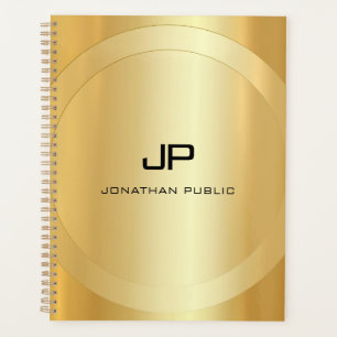 Custom Faux Gold Monogram Glamourous Template Planner