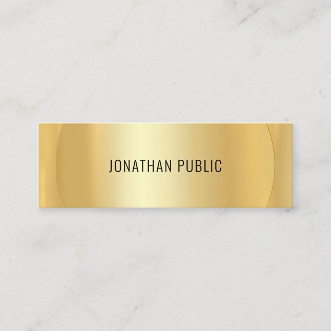Custom Faux Gold Professional Modern Template Mini Business Card (Front)