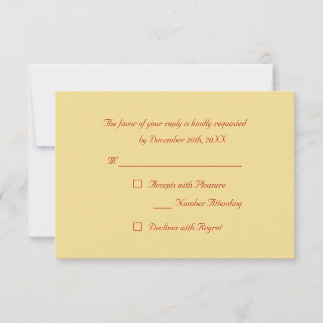Custom Faux Gold Red Elegant Christmas Party RSVP (Front)