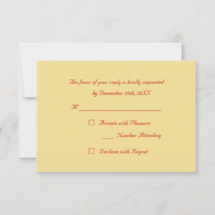 Custom Faux Gold Red Elegant Christmas Party RSVP Card