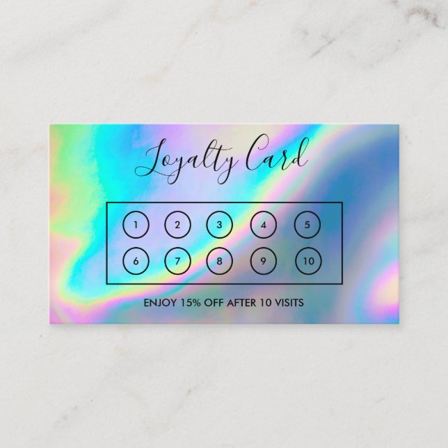 Custom Faux Holographic Loyalty Card (Front)