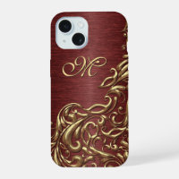 Custom Faux Shiny Gold Floral Swirl Pattern