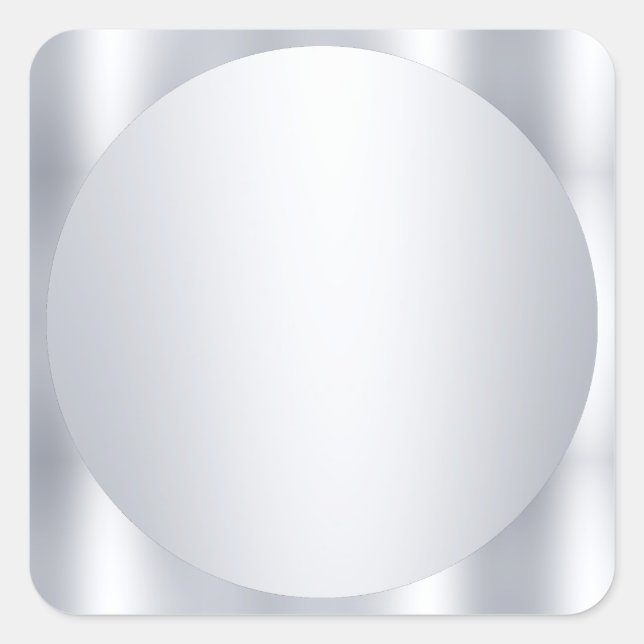 Custom Faux Silver Blank Template Add Your Text Square Sticker (Front)