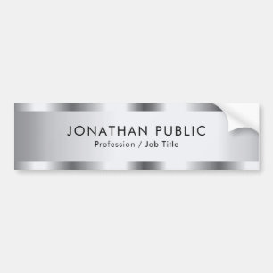 Custom Faux Silver Glamourous Elegant Template Bumper Sticker