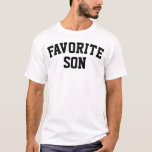 Custom Favorite Son Birthday Gift for Him Crewneck T-Shirt<br><div class="desc">Personalized his tee shirt outfit,  customized funny tshirt man men,  personalised Christmas gift from her,  customizable love my awesome best,  cool matching family photo prop,  photograph mom dad and me,  mother father mum mommy daddy,  to grown stepson grandson grandfather,  father's day present new grandpa,  bonus grandmother grandma husband wife</div>