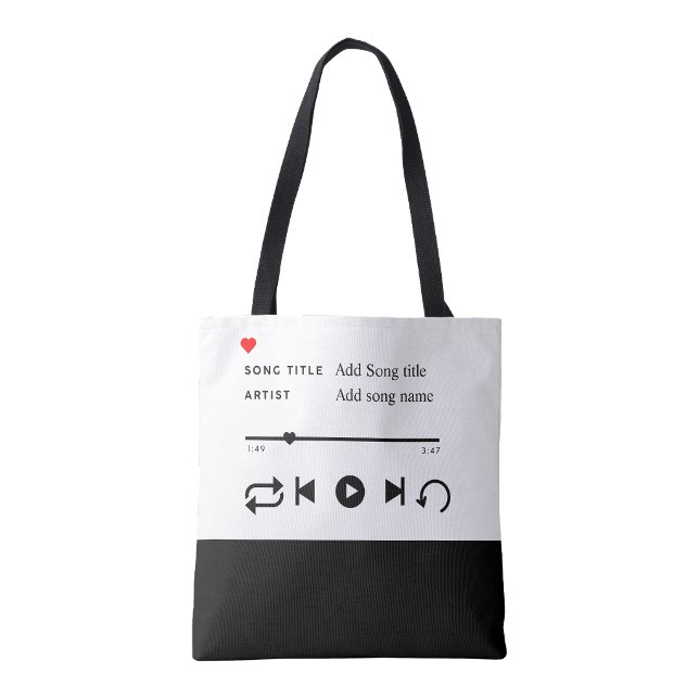 Custom Favourite Oldie Tote Bag  (Favorite Song shopping Book Tote Bag)