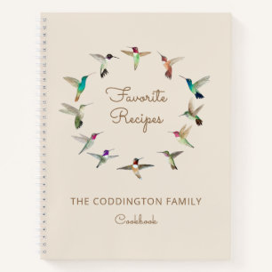 Custom Favourite Recipes California Hummingbirds Notebook