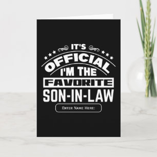 Custom Favourite Son In Law Official Funny Family Card