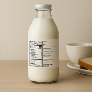 Custom FDA Compliant Milk Nutritional Food Label