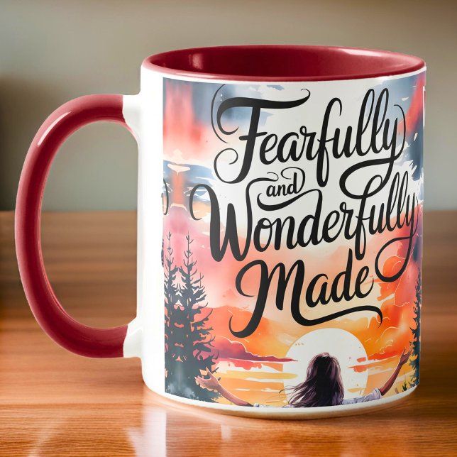 Custom Fearfully Wonderfully Made Christian Women  Mug (Creator Uploaded)