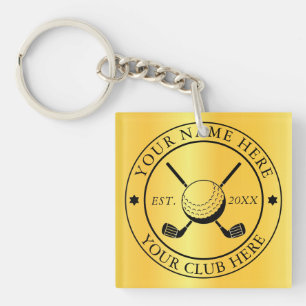 Custom Featuring Club Emblem Square Single-sided Key Ring