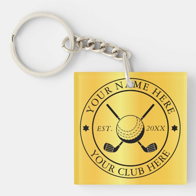 Custom Featuring Club Emblem Square Single-sided  Key Ring (Front)