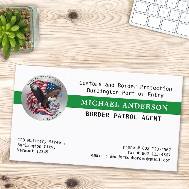Custom Federal Police Military Border Patrol Logo  Business Card (Creator Uploaded)
