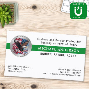 Custom Federal Police Military Border Patrol Logo Magnetic Business Card