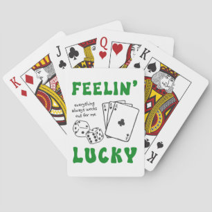 Custom Feelin' Lucky Positive Affirmation & Aces Playing Cards