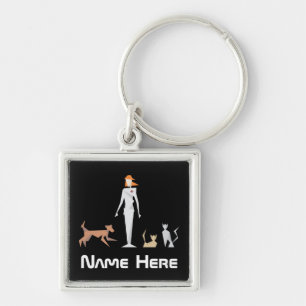Custom Female Geometric Vet Key Ring