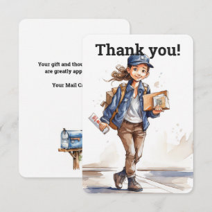 Custom Female Letter Carrier Thank You Card