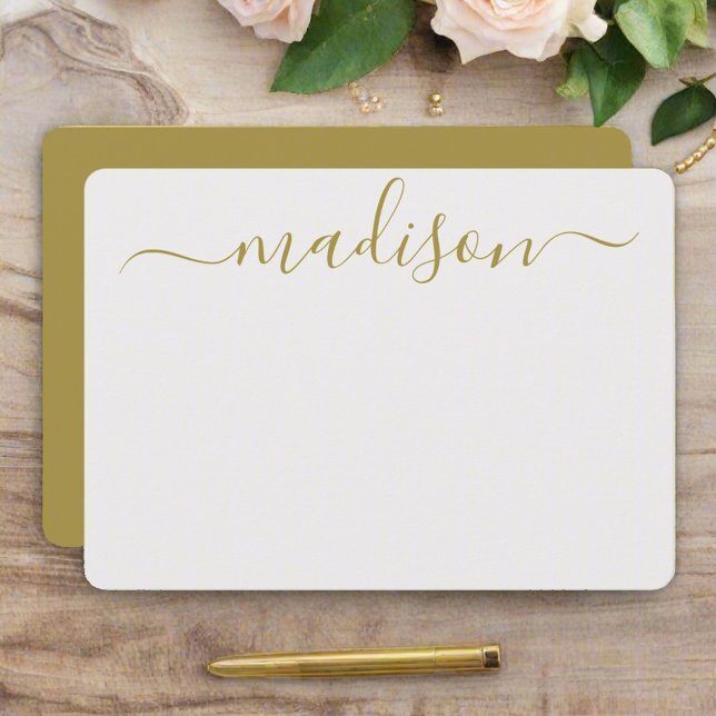 Custom Feminine Gold Typography Script Name  Card (Creator Uploaded)