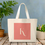 Custom Feminine Initial Name Blush Pink Monogram Large Tote Bag<br><div class="desc">This large tote bag in a feminine and elegant pink hue boasts a stylish design featuring an initial monogram, adding a personalised touch and sophistication to your ensemble. Its chic style offers both elegance and functionality, making it an ideal companion for your everyday essentials. Embrace a feminine and stylish tote...</div>