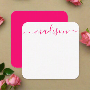 Custom Feminine Pink Typography Name Script  Card