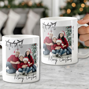 Custom Festive Family Photo Christmas Coffee Mug
