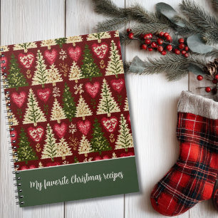 Custom Festive Knitted Style Pattern Recipe  Notebook