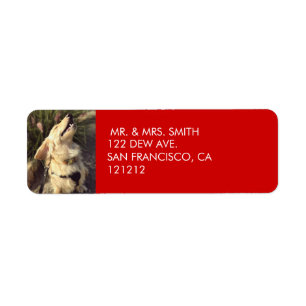 Custom Festive Red Dog Christmas Return Address Label